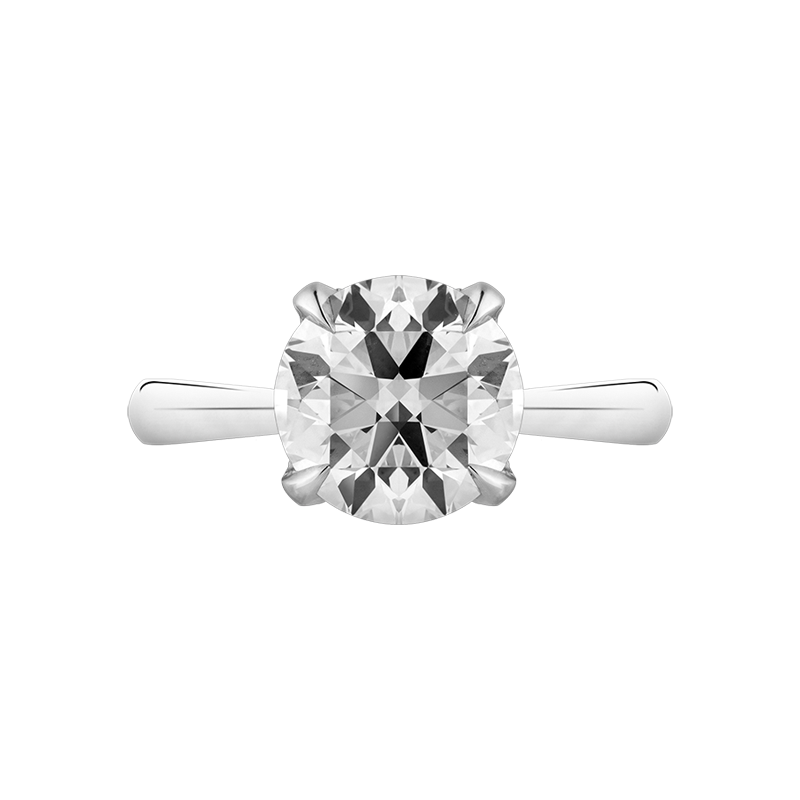 Round Brilliant Pave Tulip Solitaire, 2.90ct