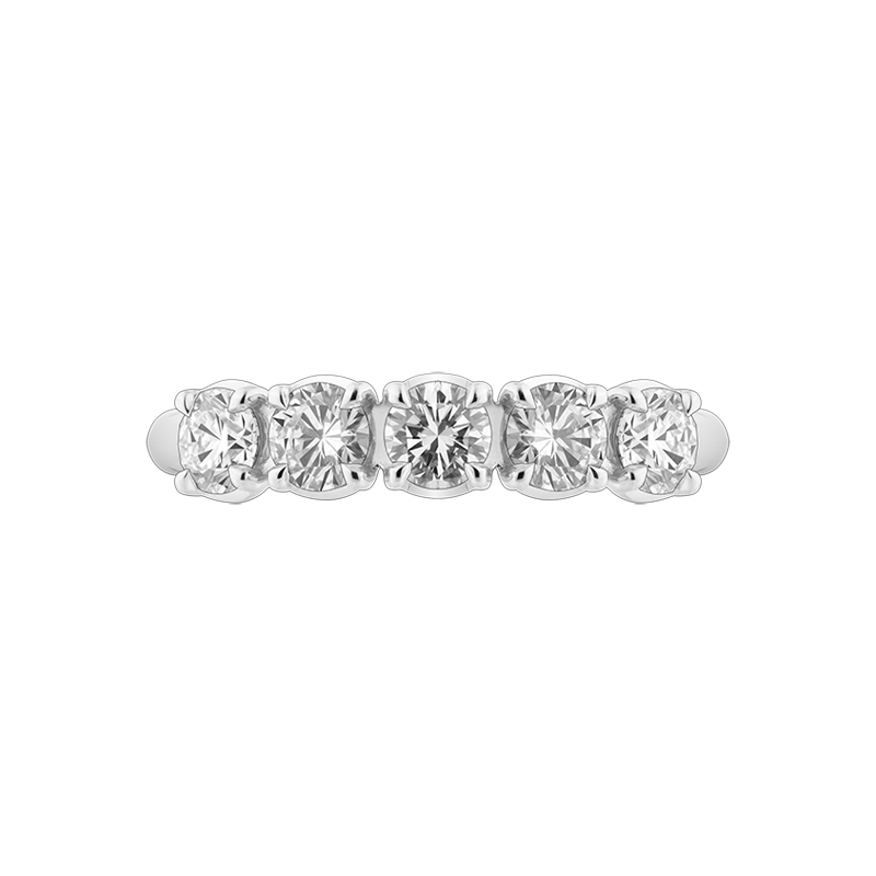 Ely Round Brilliant Eternity Ring, Half Loop