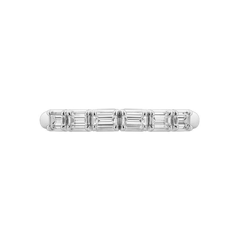 Ely Emerald Cut Eternity Ring, Half Loop