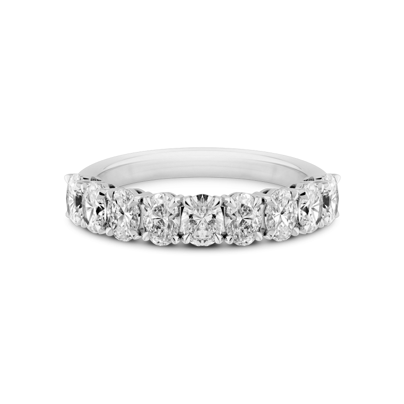 Fortuna Oval Cut Eternity Ring, Half Loop