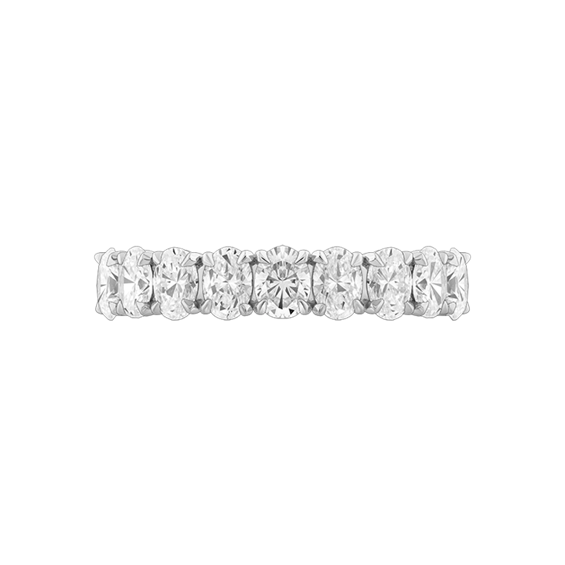 Fortuna Oval Cut Eternity Ring, Half Loop