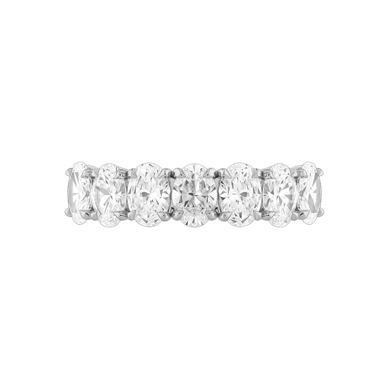 Fortuna Oval Cut Eternity Ring, Half Loop