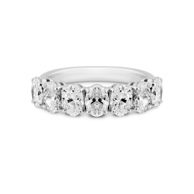 Fortuna Oval Cut Eternity Ring, Half Loop