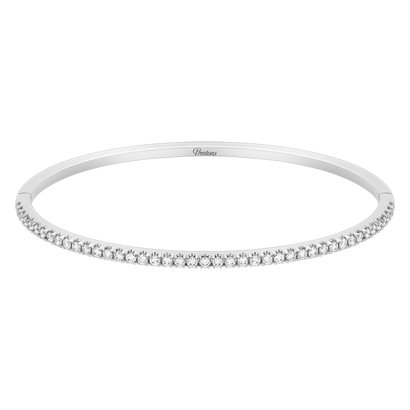 Round Brilliant Cut Diamond Bangle, 0.91cts