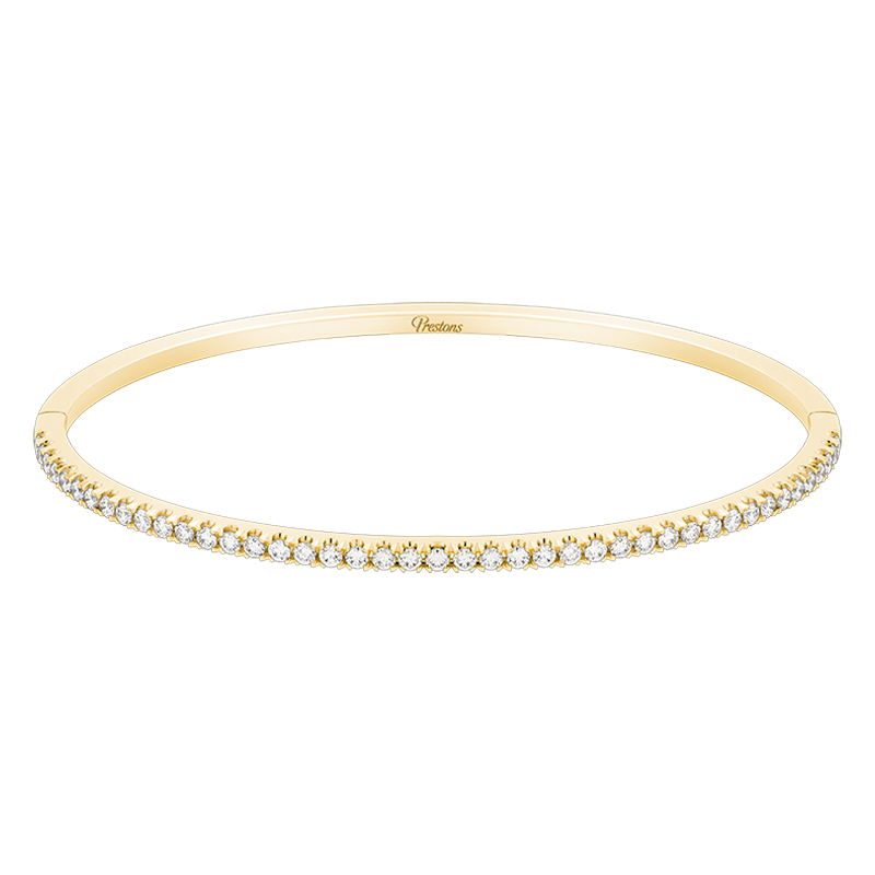 Round Brilliant Cut Diamond Bangle, 0.91cts