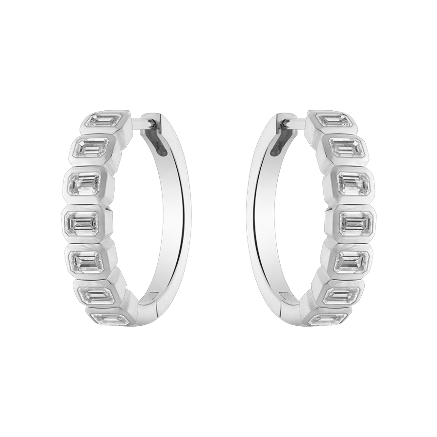 Grace Emerald Cut Diamond Hoops