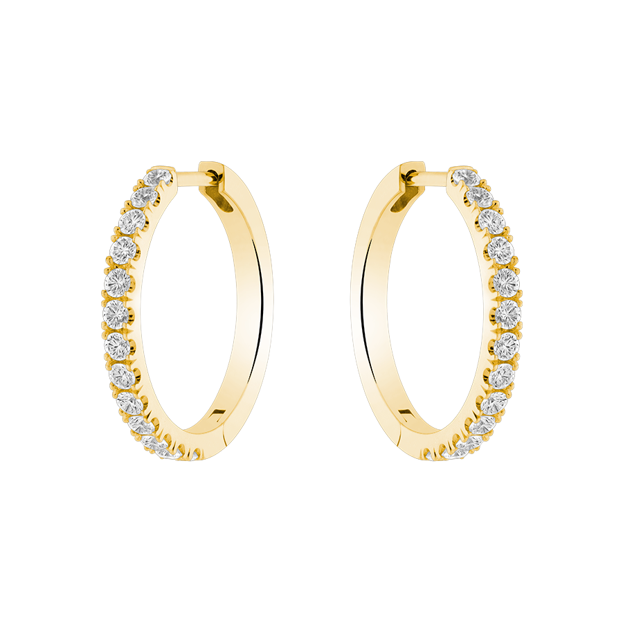 Round Brilliant Cut Diamond Hoops, 0.50cts