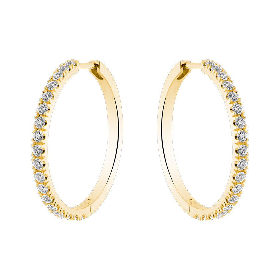 Round Brilliant Cut Diamond Hoops, 0.70cts