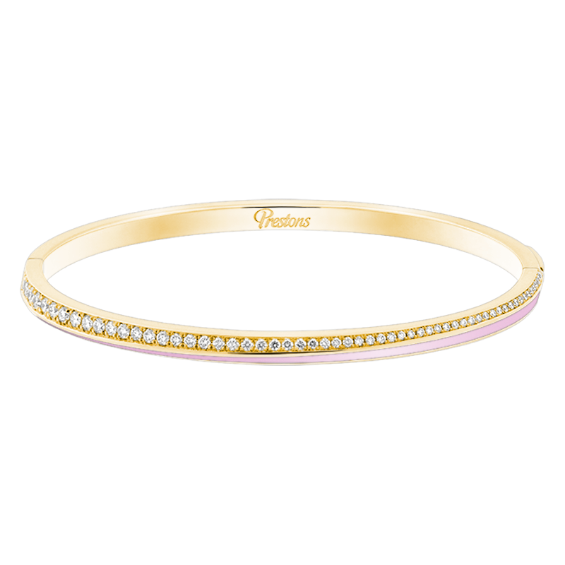 Fortuna Linear Pink Enamel Bangle