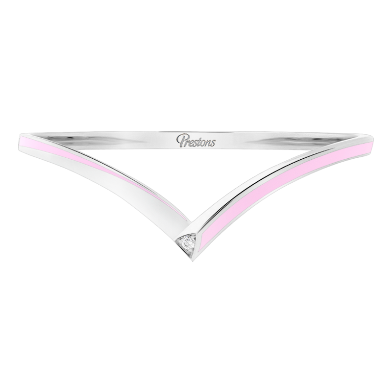 Fortuna Pink Enamel Bangle