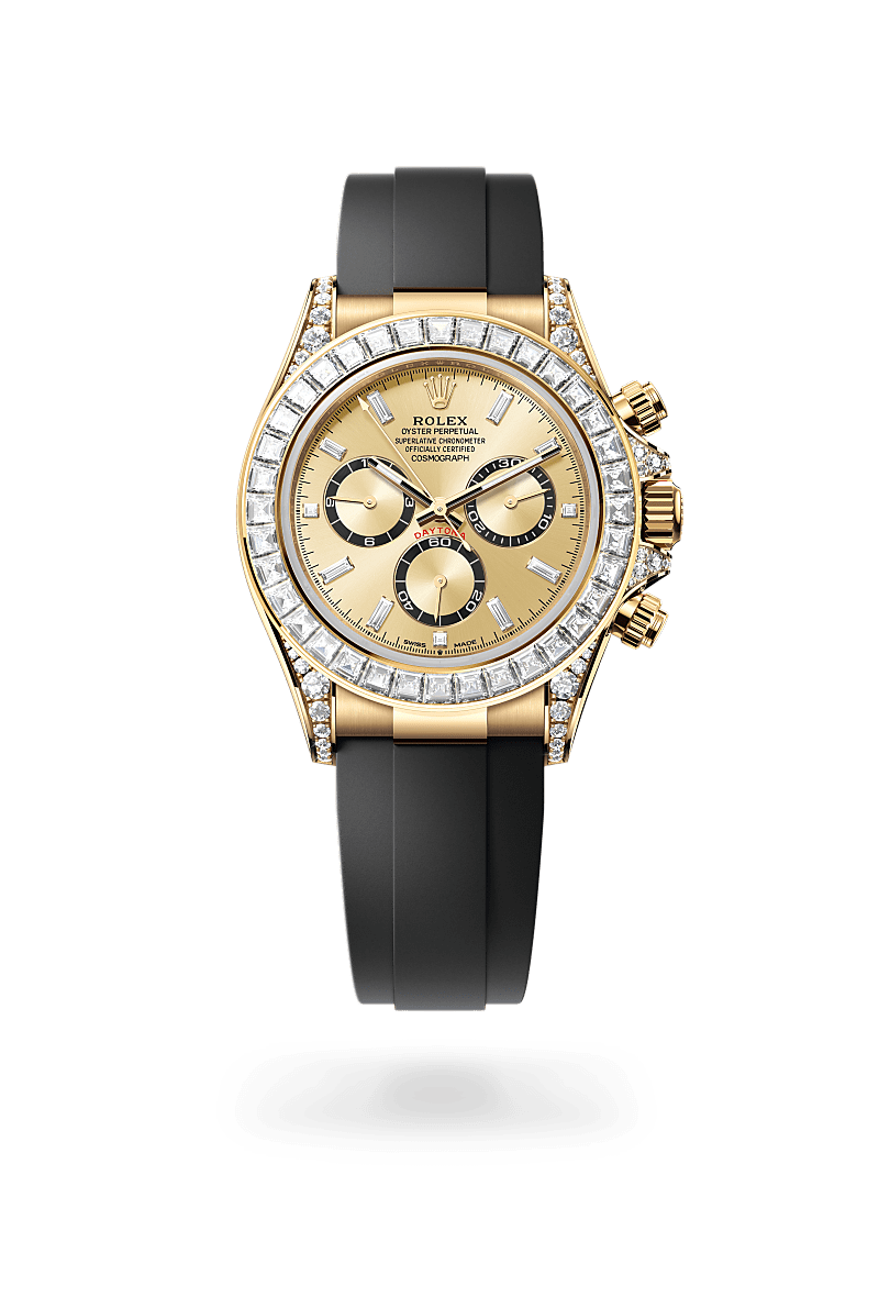 Rolex Cosmograph Daytona in 18 ct yellow gold with lugs set with diamonds, M126538TBR-0004 at Prestons