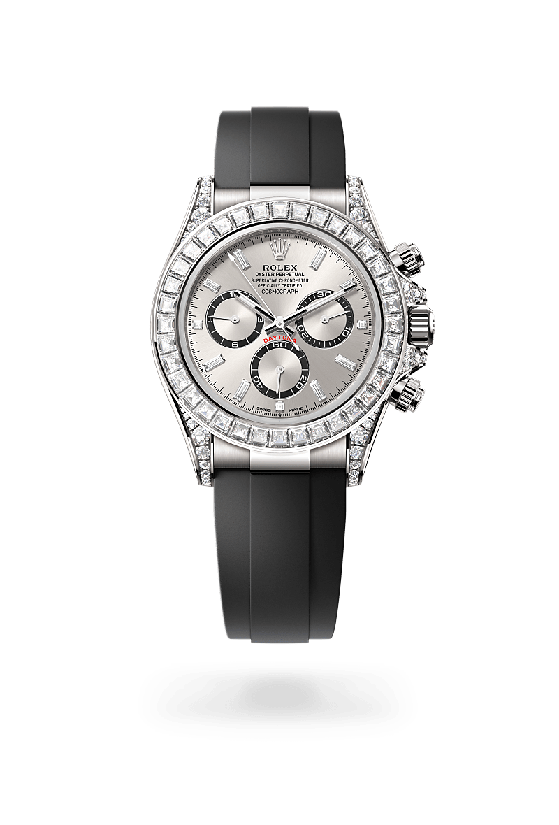 Rolex Cosmograph Daytona in 18 ct white gold with lugs set with diamonds, M126539TBR-0002 at Prestons