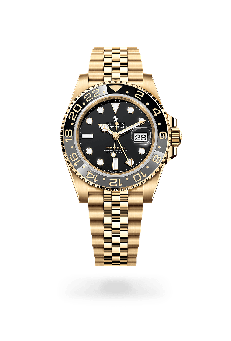 Rolex GMT-Master II in 18 ct yellow gold, M126718GRNR-0001 at Prestons