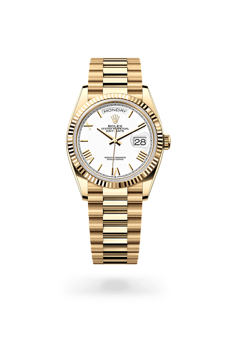 Rolex Day-Date 36 in 18 ct yellow gold, M128238-0113 at Prestons