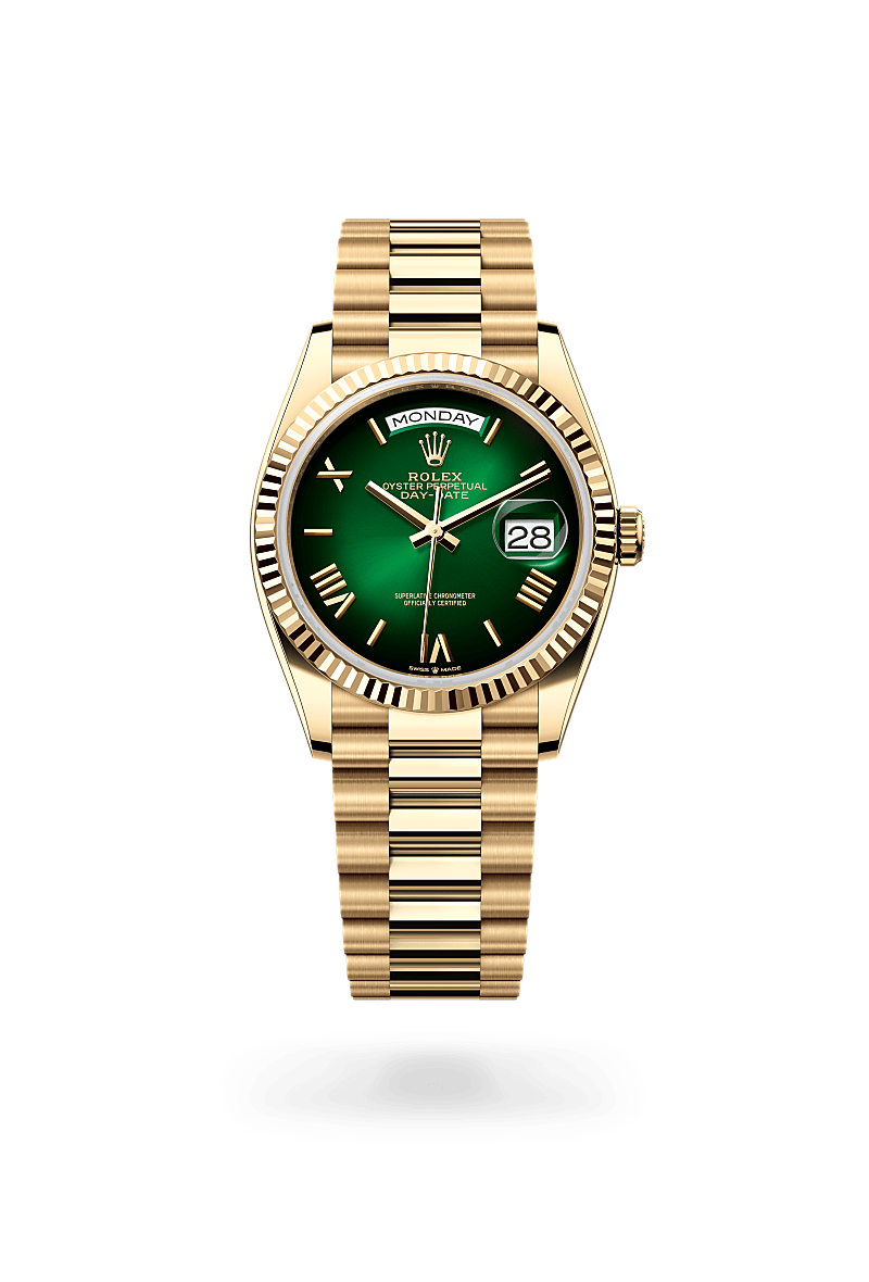 Rolex Day-Date 36 in 18 ct yellow gold, M128238-0118 at Prestons