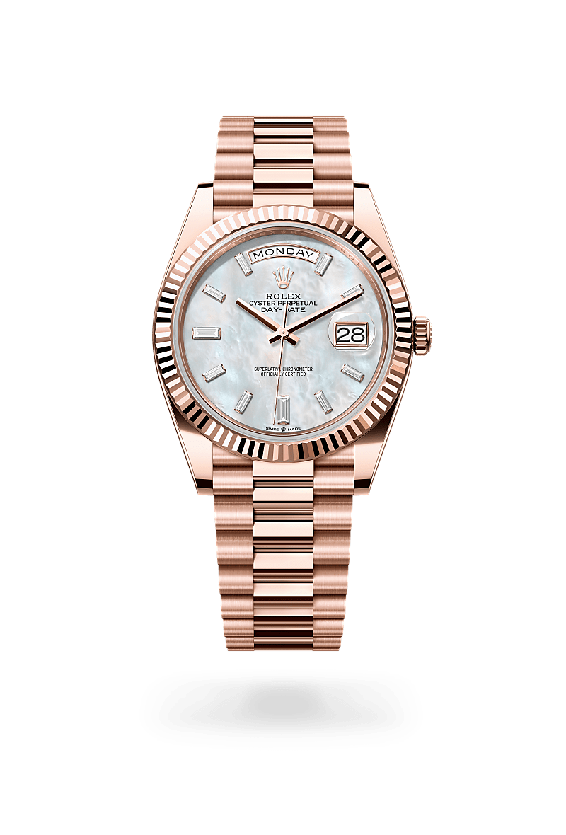 Rolex Day-Date 40 in 18 ct Everose gold, M228235-0056 at Prestons