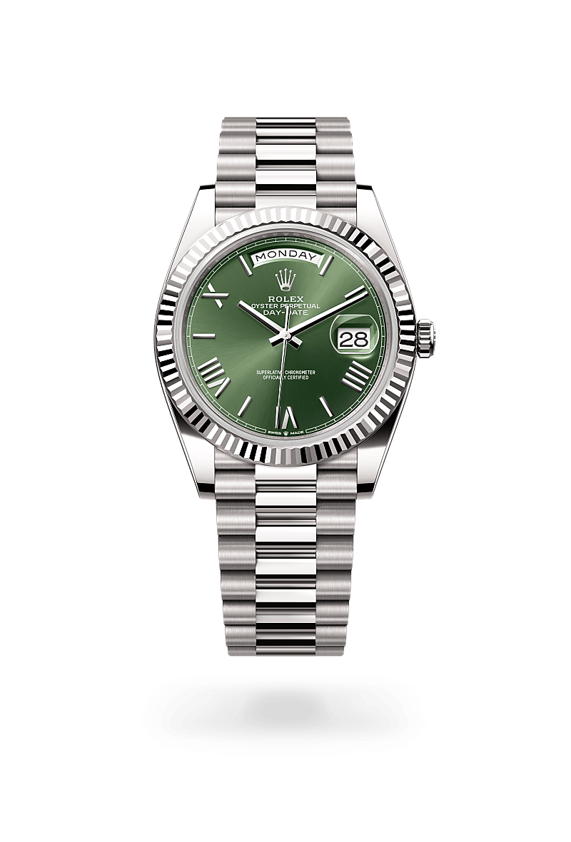 Rolex Day-Date 40 in 18 ct white gold, M228239-0033 at Prestons