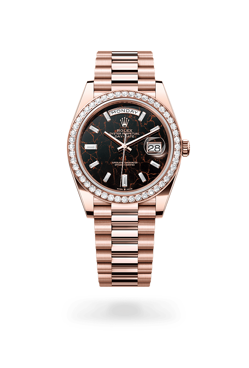 Rolex Day-Date 40 in 18 ct Everose gold, M228345RBR-0016 at Prestons