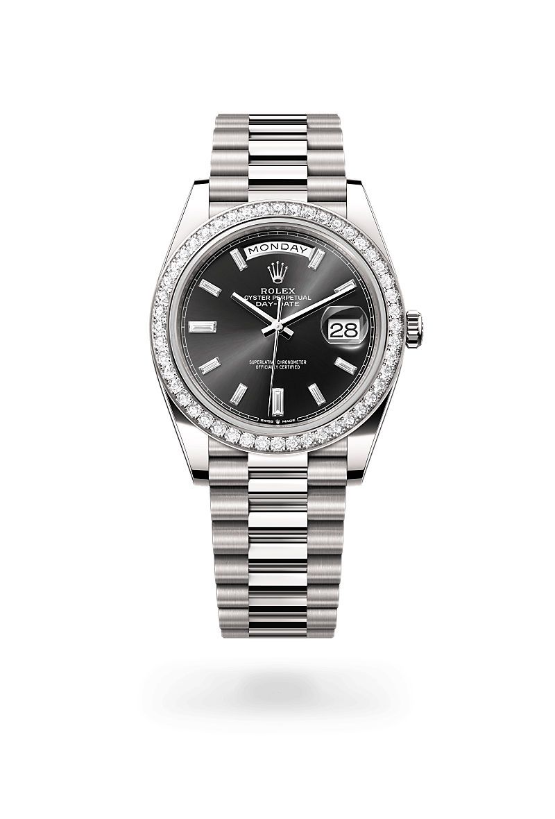 Rolex Day-Date 40 in 18 ct white gold, M228349RBR-0003 at Prestons