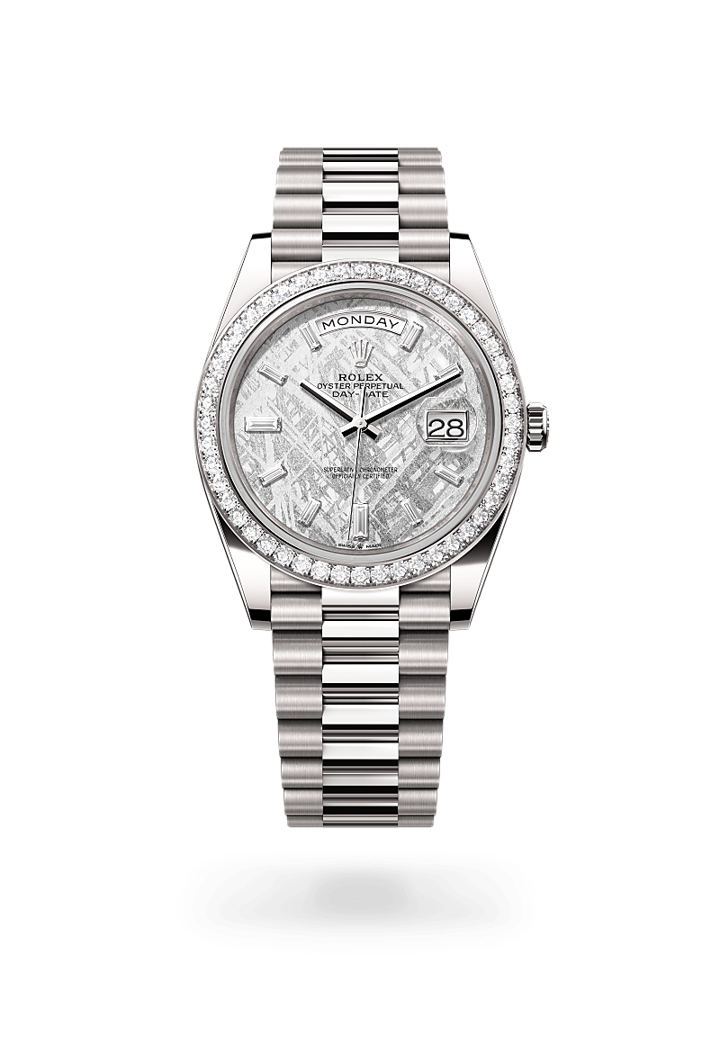 Rolex Day-Date 40 in 18 ct white gold, M228349RBR-0040 at Prestons