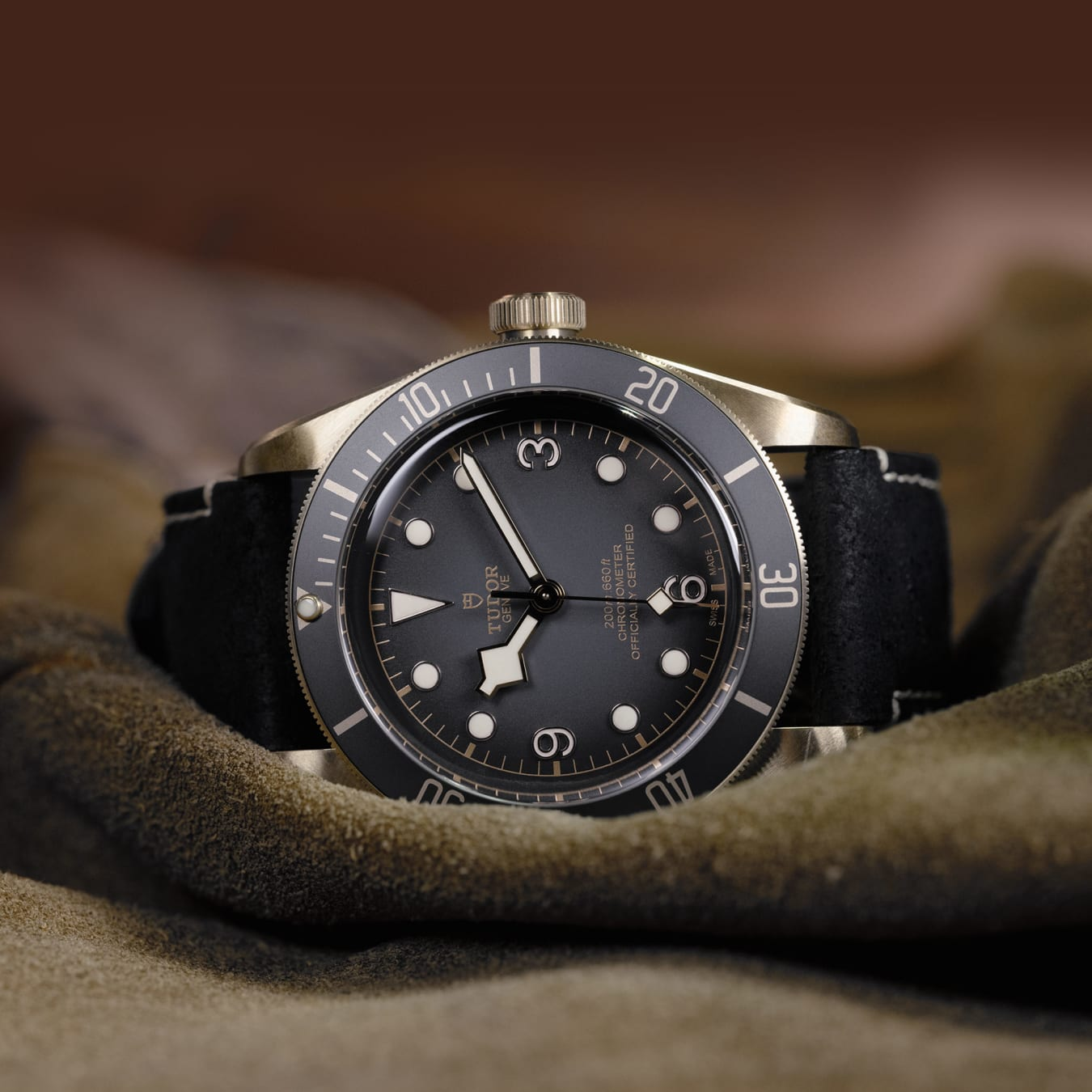 TUDOR Black Bay Bronze 43mm bronze case with bronze-coloured PVD-treated steel case back and satin finish - M79250BA-0001 at Prestons